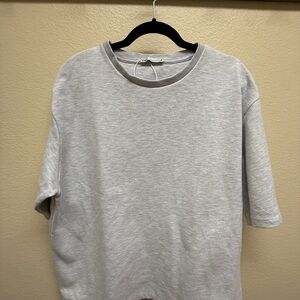 Zara Light Gray Crewneck Short Sleeve Tee